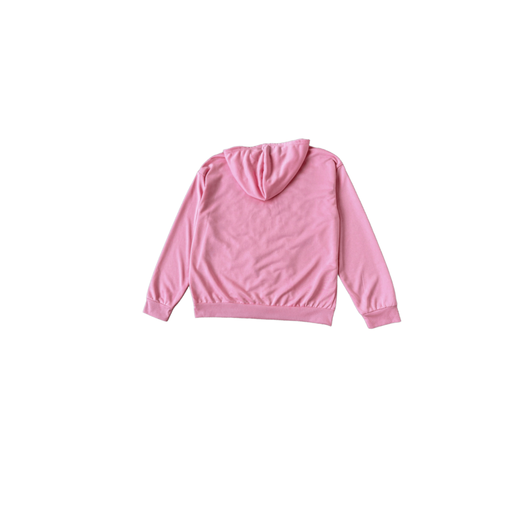 Soft Pink Rose Zip Hoodie